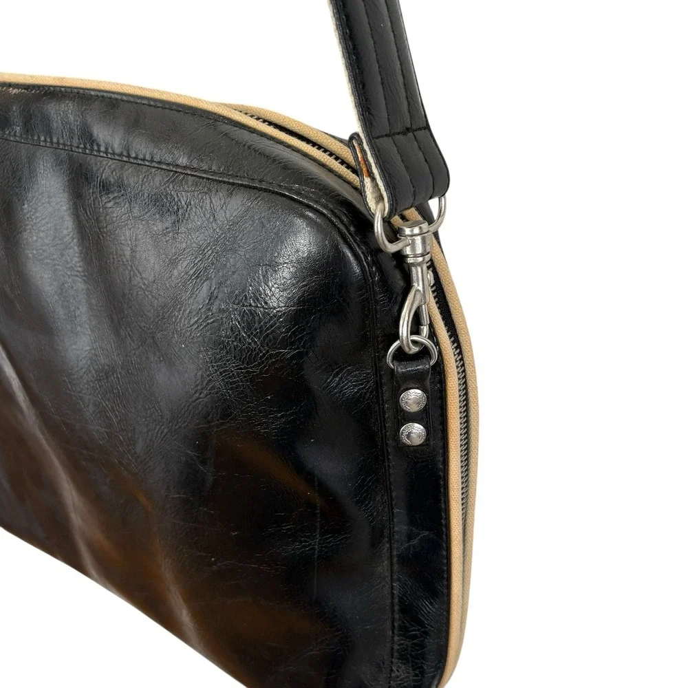 Fred Perry Messenger Bag Preppy Retro  Faux Leather Crossbody Logo Zip Tennis